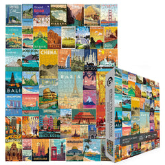 Vintage-Weltreiseposter, Puzzle, 1000 Teile